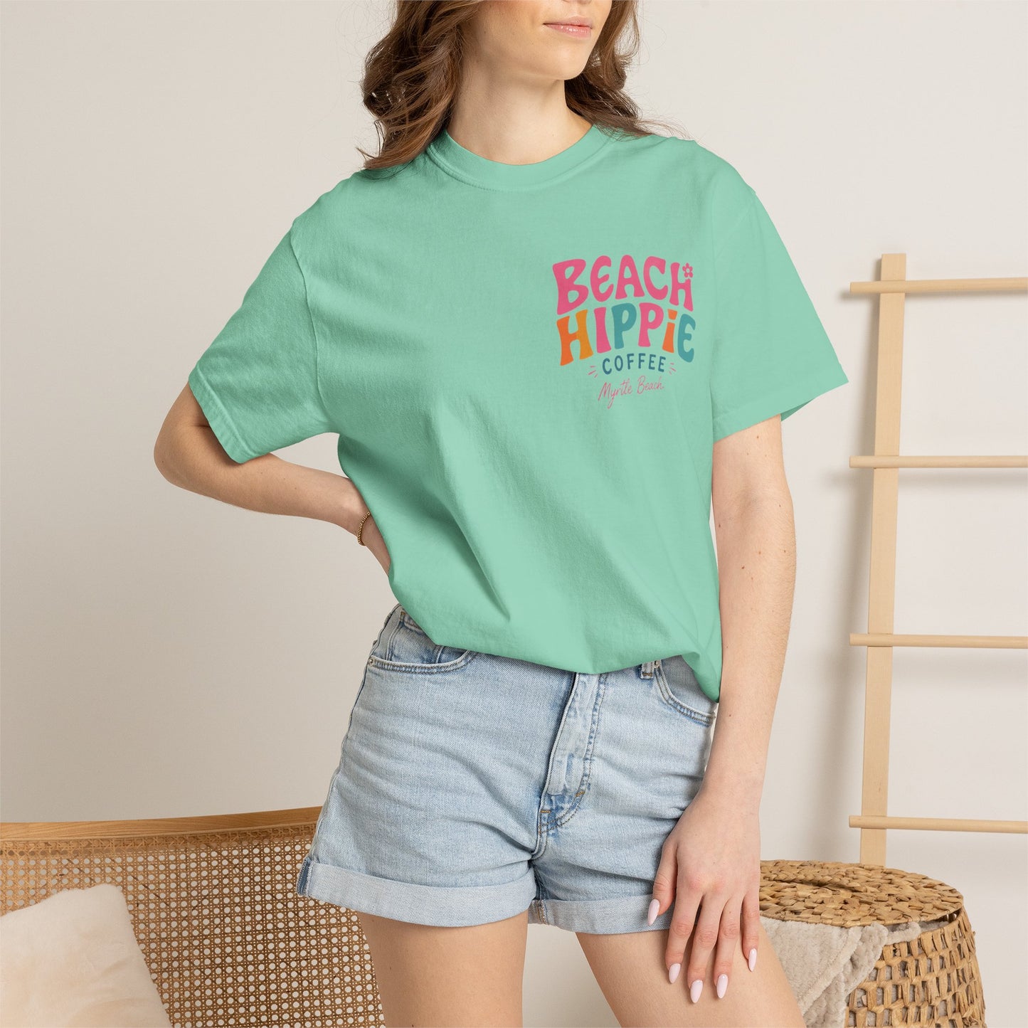 Beach Hippie T-Shirt — 'Beach Hippie Coffee' Vintage Surf Graphic Tee