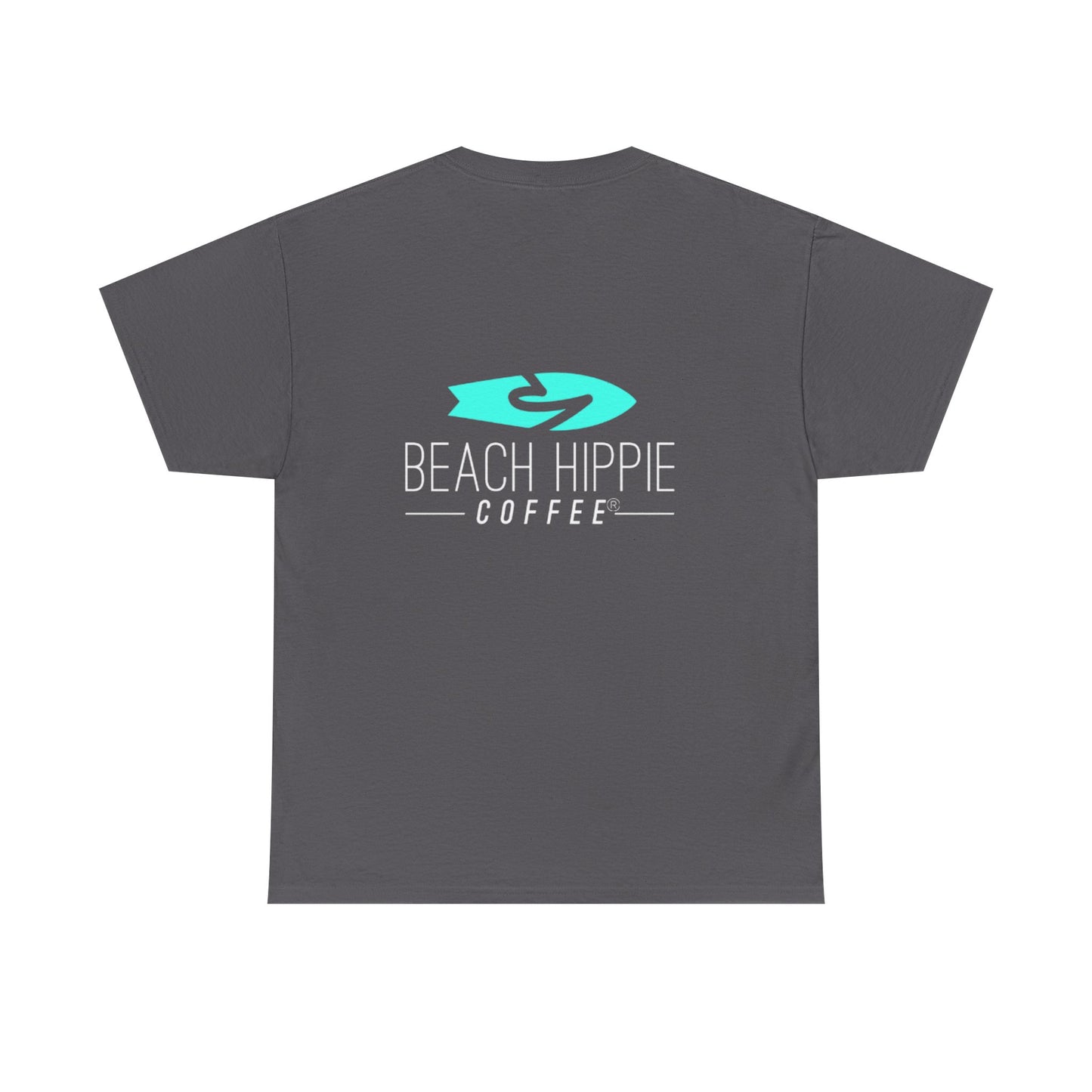 Minimal Aqua Wave Logo Tee — Casual Surf-Inspired Cotton T-Shirt