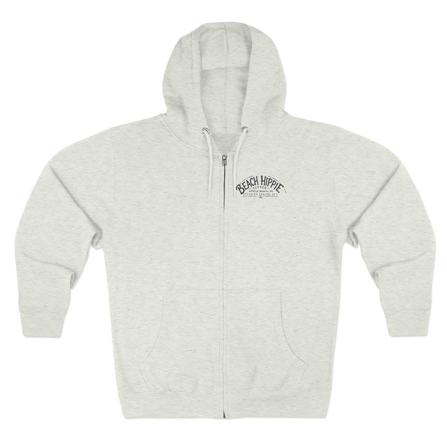 Beach Hippie Zip Hoodie — Vintage Surf Van Sunset Graphic