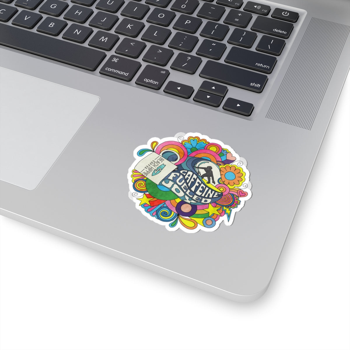 Caffeine-Fueled Joy Sticker — Kiss-Cut