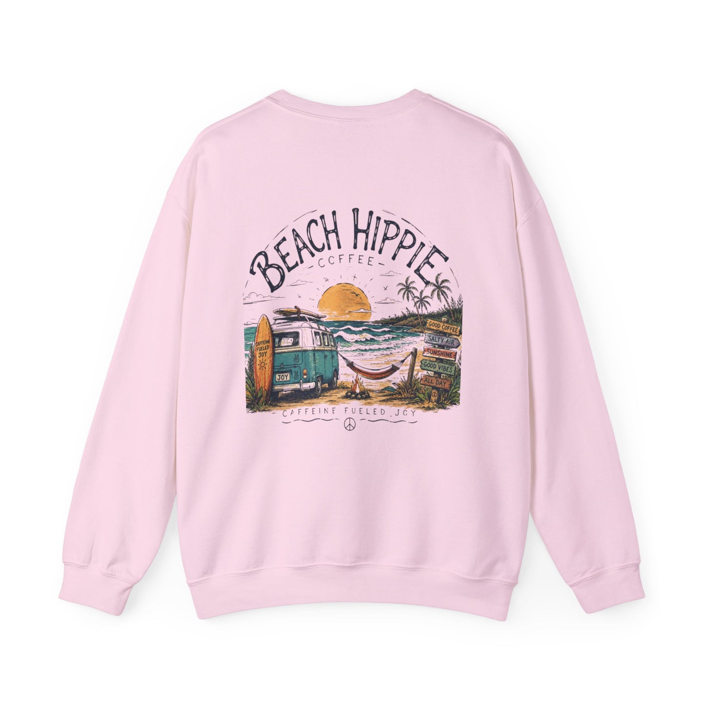 Beach Hippie Crewneck Sweatshirt — Casual Coastal Pullover
