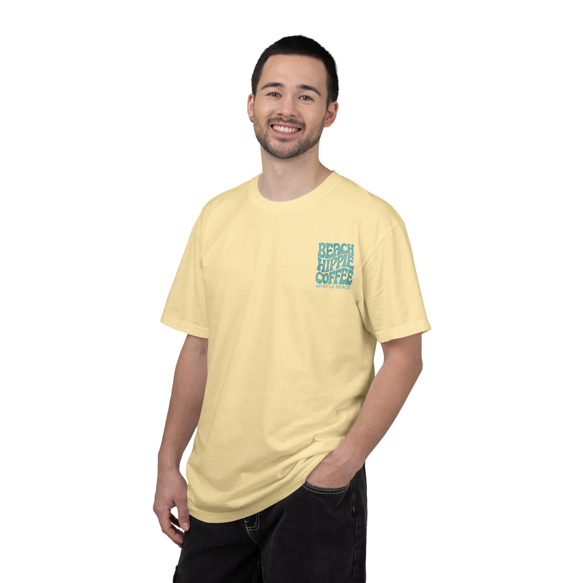 Cat Beach T-Shirt — "Life Is Greater With Unconditional Meow Love" Graphic Tee