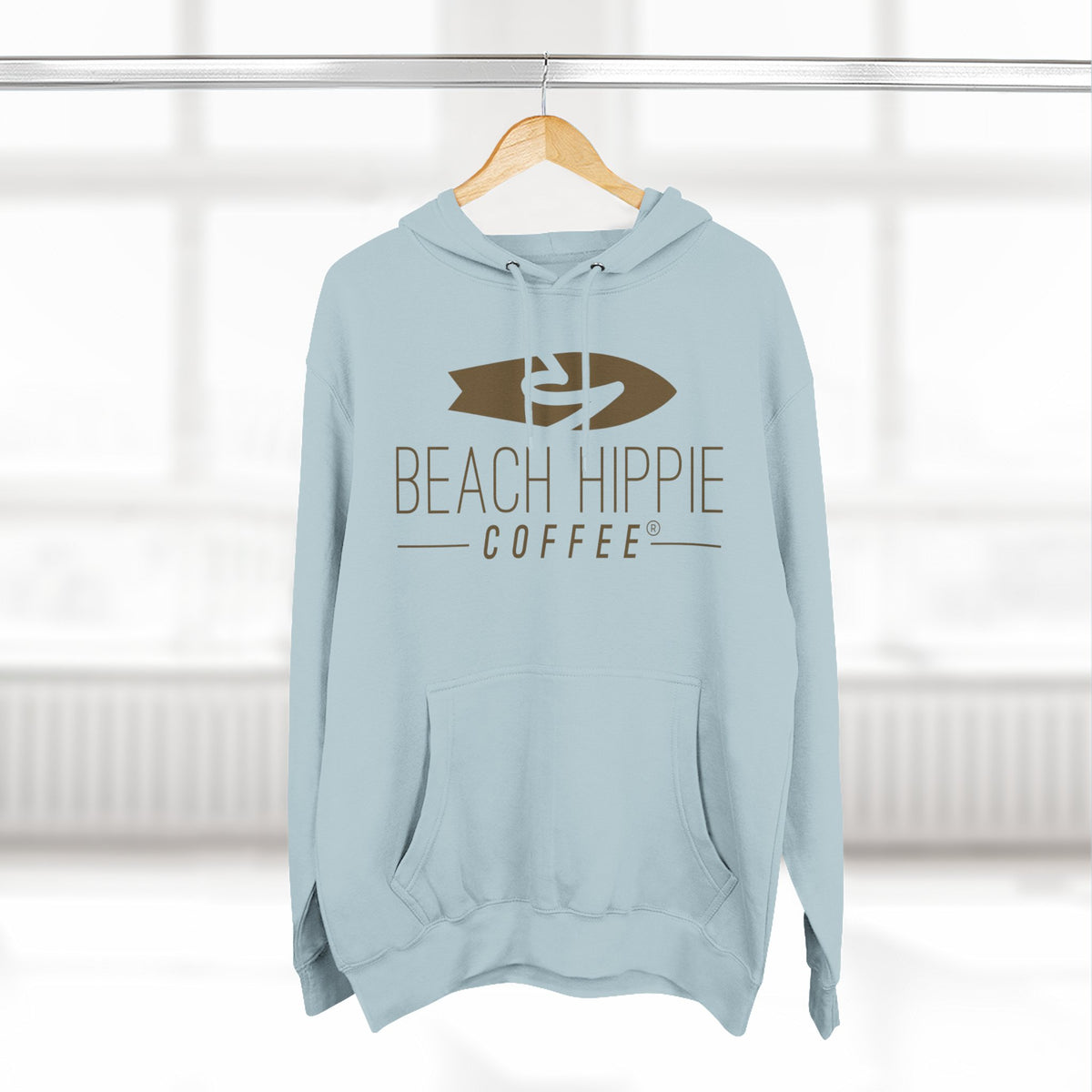 Beach Hippie Coffee Hoodie — "Caffeine Fueled Joy" Vintage Van Pullover