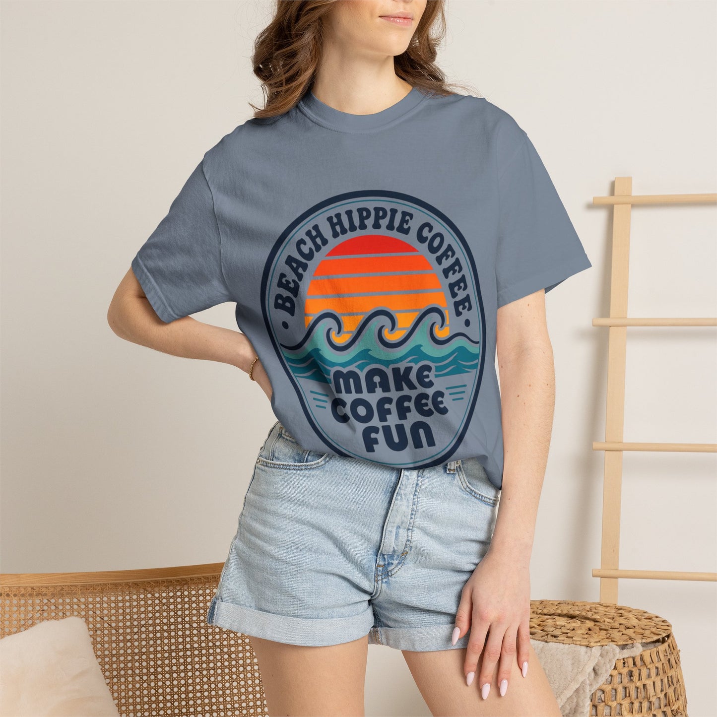 Coffee Club T-Shirt — "Make Coffee Fun" Retro Beach Surf Graphic