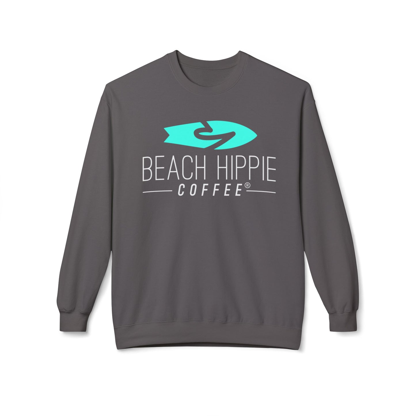 Beach Hippie Coffee Sweatshirt Front with Love Local Back