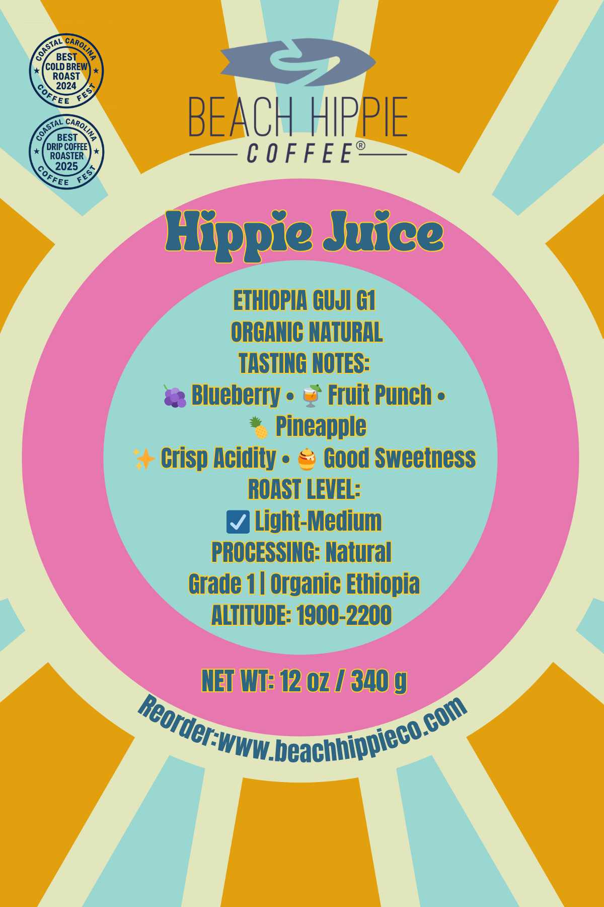 Hippie Juice Ethiopia Guji 1 Organic Coffee Beans